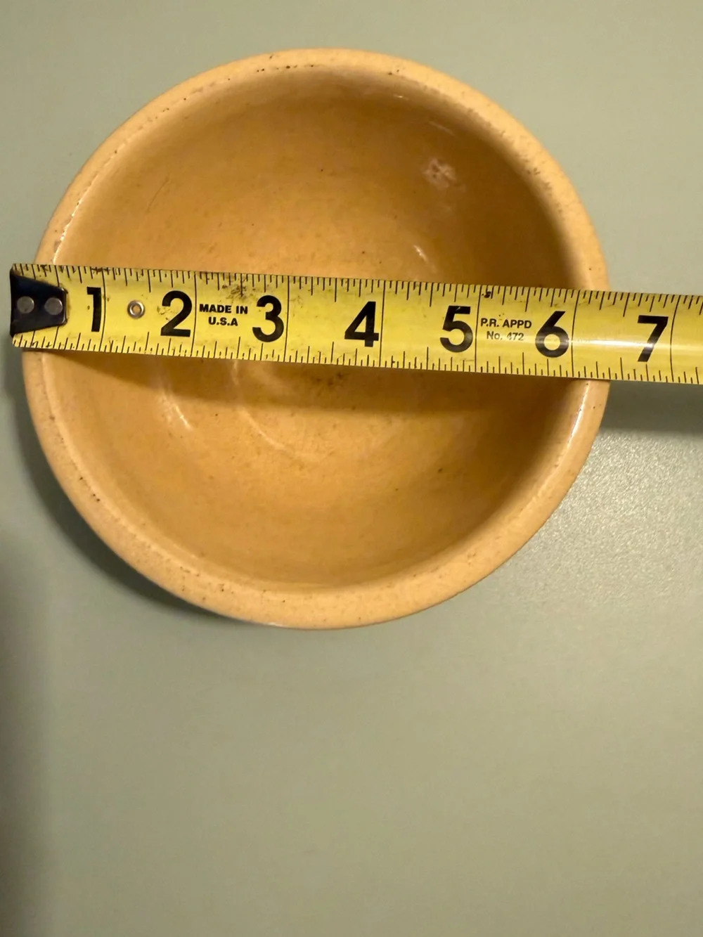 Yellowware Resting Bowls with Brown Stripe